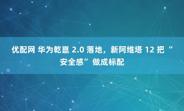 优配网 华为乾崑 2.0 落地，新阿维塔 12 把 “安全感” 做成标配